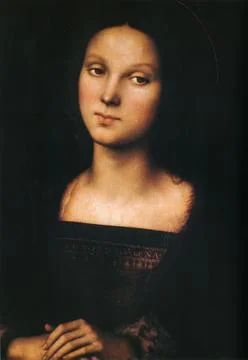 Santa Maria Magdalena Mary of Magdala after a painting by Pietro Perugino Stock Photos