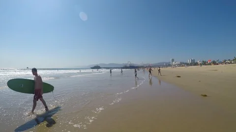 Santa Monica Beach Stock Footage 94753030