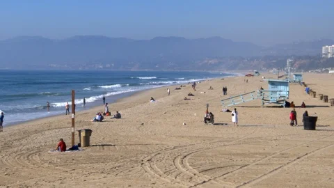 Santa Monica Beach Stock Footage 100384880
