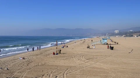 Santa Monica Beach Stock Footage 100384888