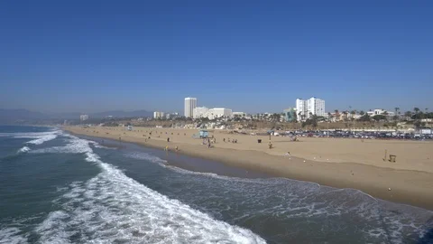 Santa Monica Beach Stock Footage 100385007