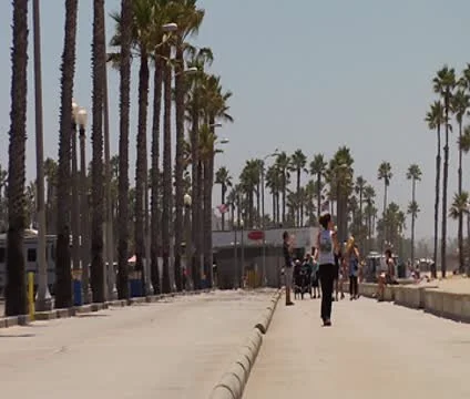 Santa Monica Beach Jogging Stock Footage 10584558