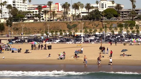 Santa Monica beach ,springtime Stock Footage 234067259