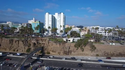 Santa Monica Flyover Video stock 69809576