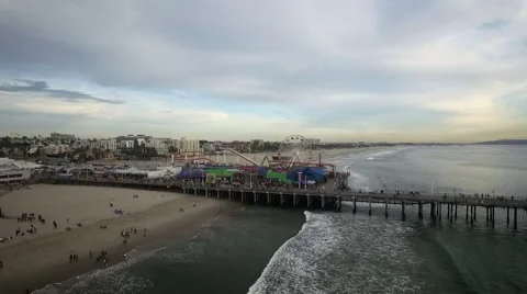 Santa Monica Pier Aerial Video stock 59746872