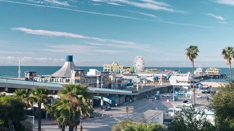 Santa Monica Pier Completely Empty Stock Footage 127418019