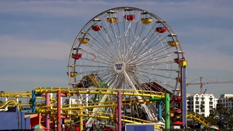 Santa Monica pier  ,springtime Stock Footage 234067467