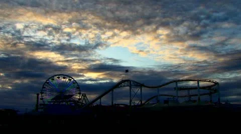 Santa Monica Pier Sunset Stock Footage 10813680