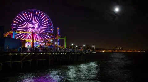 Santa Monica Pier-TimeLapse-1080p Stock Footage