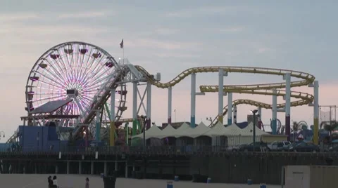Santa Monica Pier Timelapse Stock Footage
