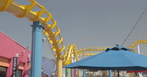 Santa Monica Roller Coaster Stock Footage 172227533