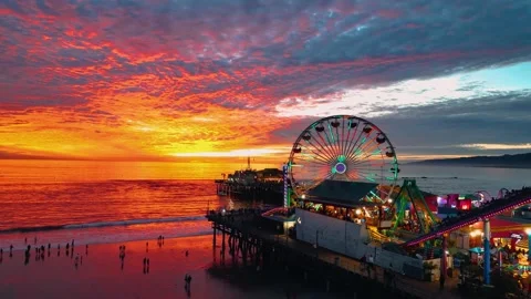 Santa Monica Sunset 스톡 동영상 235374063