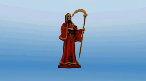 Santa Muerte 3D Model rotate Stock Footage 53835687