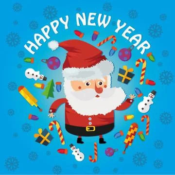 Santa new year Stock Illustration