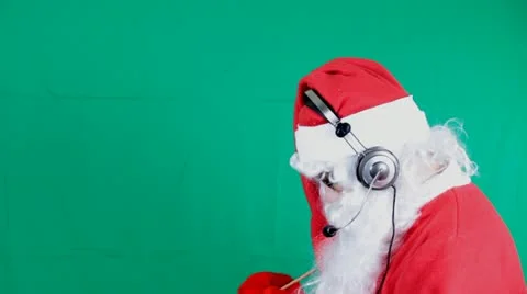 Santa operator Stockbeeldmateriaal 12045793