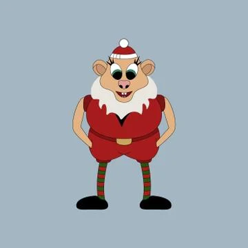 Santa or elf icon. Vector New Year icon Stock Illustration