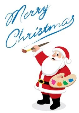 Santa - Painter Stock Illustration
