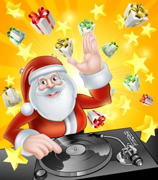 Santa Party DJ Stock Illustration