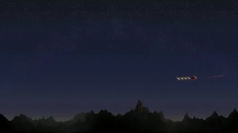 Santa Passing By on Sleigh Stock Footage 12760246