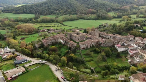 Santa Pau Drone View Stock Footage 146546428