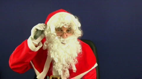 Santa phone Stock Footage 77679