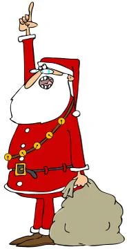 Santa pointing up Stock Illustration