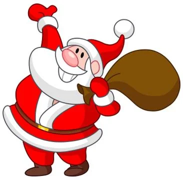 Santa pointing up Stock Illustration