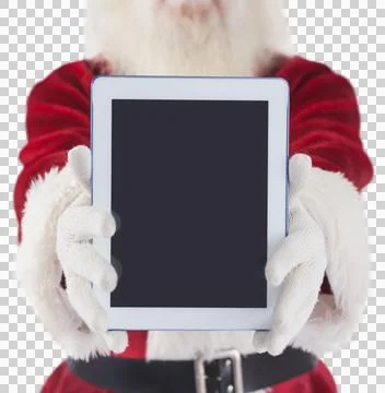 Santa presents a tablet PC Stock Illustration