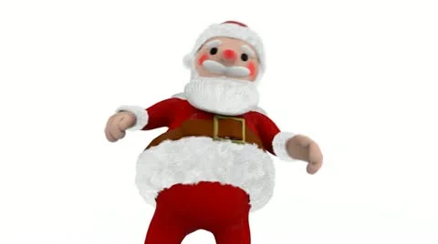 Santa puppet low angle dance with alpha channel 動画素材 22004434