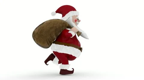 Santa puppet is running with alpha channel Video stock 22006211