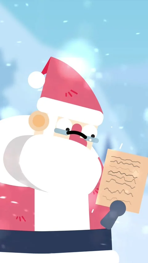 Santa Reading Gift List On Vertical Stock Footage 322150257