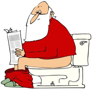 Santa reading the newspaper Stock Illustration