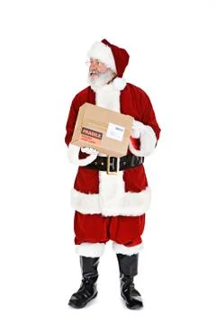 Santa: ready to ship package Stock Photos