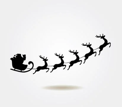 Santa reflection Stock Illustration