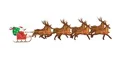 Santa with reindeer in loop HD Footage