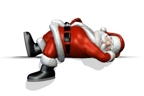 Santa Resting on an Edge Stock Illustration