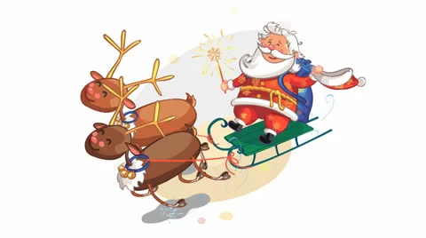 Santa riding animation loop 스톡 동영상 25533350