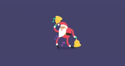 Santa ringing bell animation 스톡 동영상 144056638