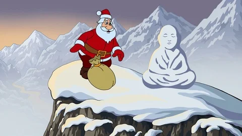 Santa is up on the rock Stock Footage 81413946