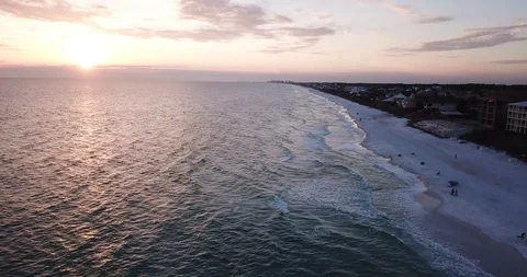 Santa Rosa Beach FL Sunset Late Afternoon Unedited Stock Footage 86539490