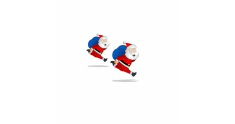 Santa running and rolling animation Stock Footage