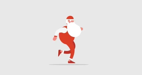 Santa running animation 스톡 동영상 144057044
