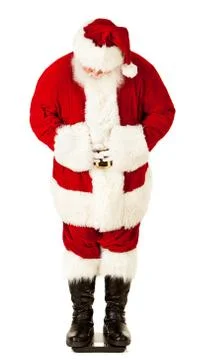 Santa: santa checking weight on scale Stock Photos
