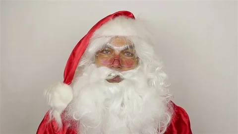 Santa say ok on grey background Stock-Footage 80354702