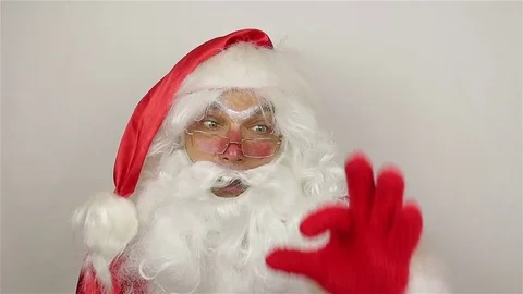 Santa say ok on grey background Stock-Footage 80354765