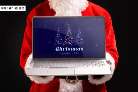 Santa Screen Mockup Stock Photos
