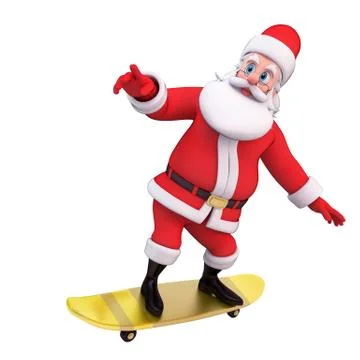 Santa with skating wheels Stock Illustration