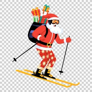 Santa ski Stock Illustration