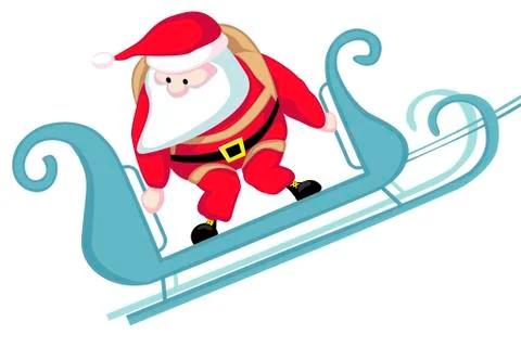 Santa skydiving Illustration