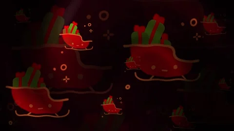 Santa Slaus Sled Background Loop Stock Footage 309497229